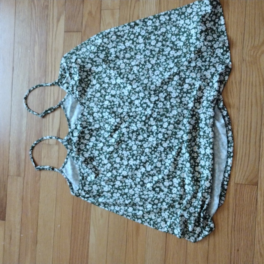 Green Daisy Spaghetti strap tank